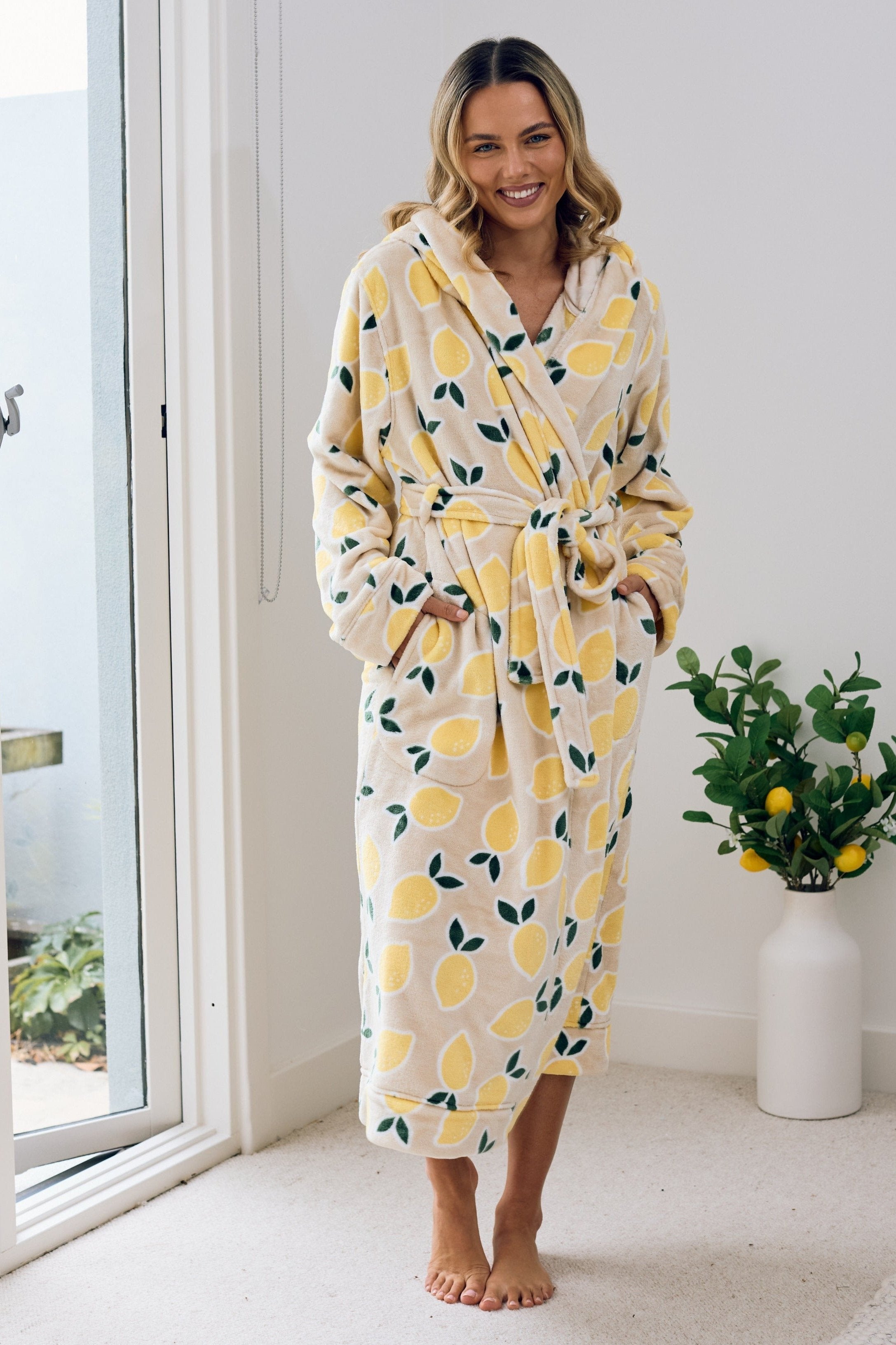 Cutie Frutti Women's Robe | Lemon