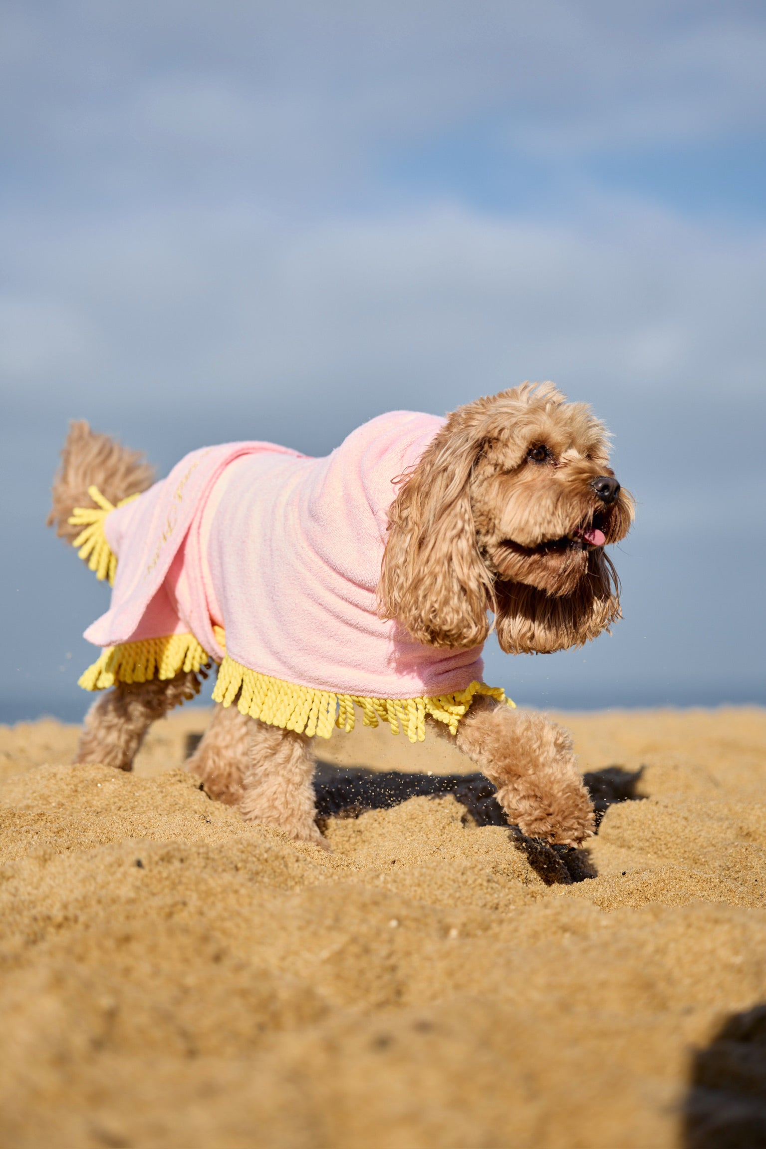 Tassel Towel Snuggle Buddy Dog Robe | Peachy Pink