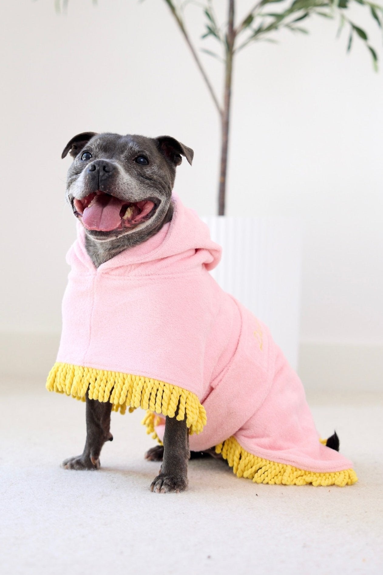 Tassel Towel Snuggle Buddy Dog Robe | Peachy Pink